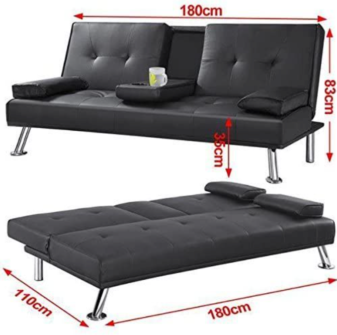 The 'Manhattan' Sofa Bed - Black Bravich LTD.