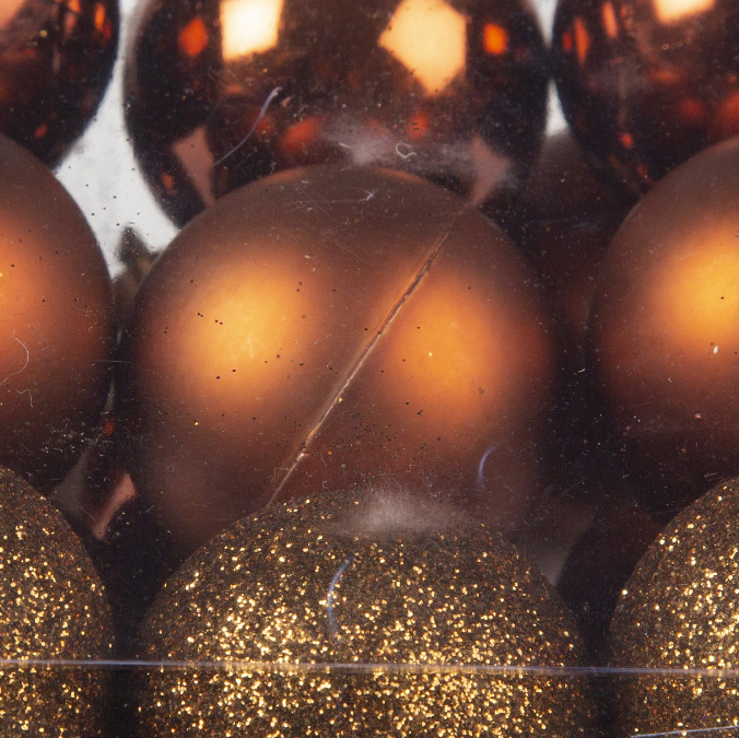 Pack of 100 Shatterproof Christmas Baubles - Copper Bravich LTD.