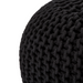 Handmade Knitted Pouffe Footstool 50cm - Black Bravich LTD.