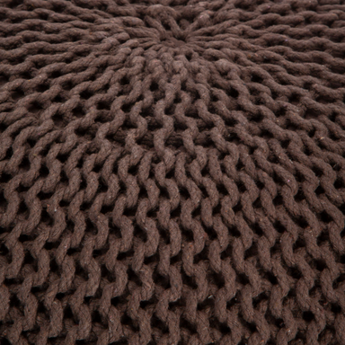 Handmade Knitted Pouffe Footstool 50cm - Brown Bravich LTD.