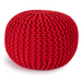 Handmade Knitted Pouffe Footstool 50cm - Red Bravich LTD.
