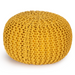 Handmade Knitted Pouffe Footstool 50cm - Yellow Bravich LTD.