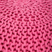 Handmade Knitted Pouffe Footstool 60cm - Pink Bravich LTD.