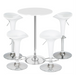 High Gloss Adjustable Neo Bar Stool With Footrest - White Bravich LTD.