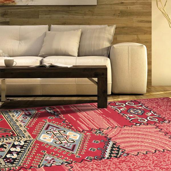Red Patchwork Rug | Rug Masters | Free UK Delivery