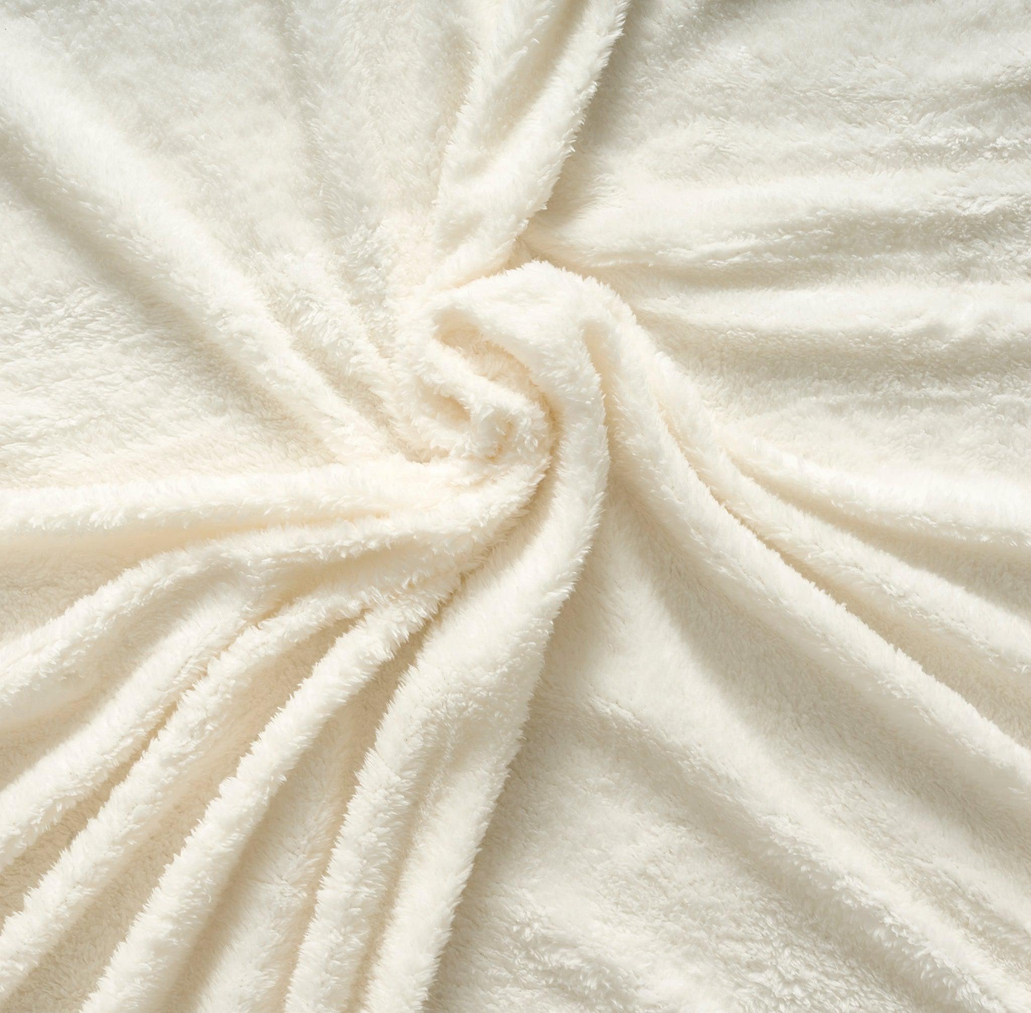 Hibernate Collection Super Soft Teddy Fleece Fitted Sheet - Ivory Cream-Bargainia.com