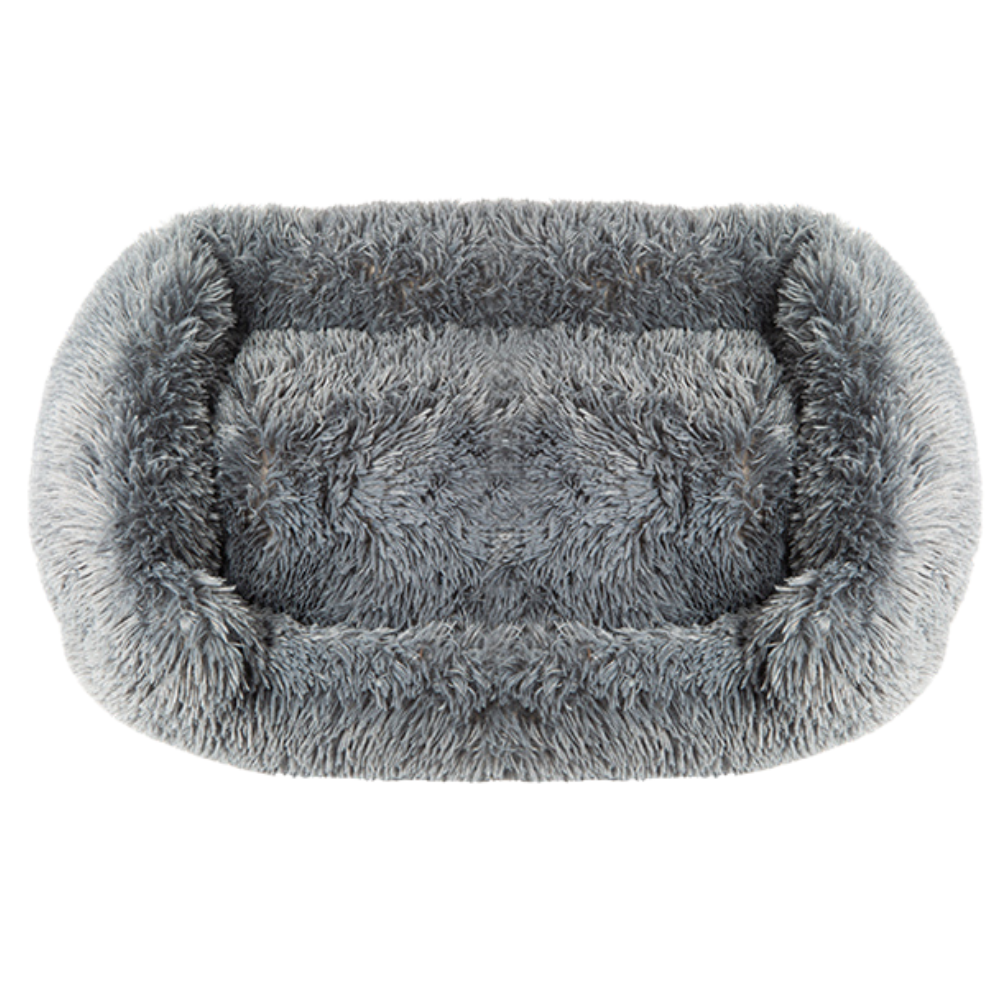 Super Soft Fluffy Comfort Calming Rectangle Bed For Dogs Cats-Bargainia.com