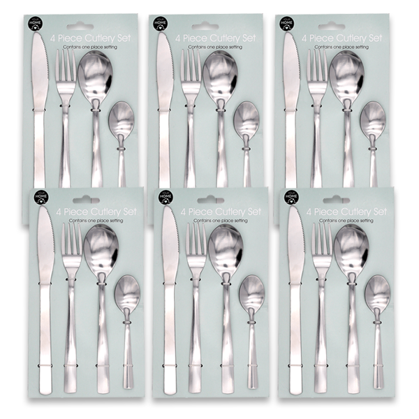 6 Packs of Stainless Steel 1 Person Cutlery Sets - 24 Pieces Bravich LTD.