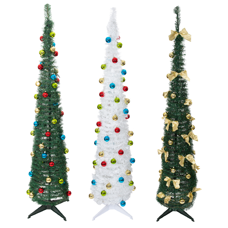 6ft Pop Up Pre-Decorated Christmas Tree With 60 LED Lights Bravich LTD.